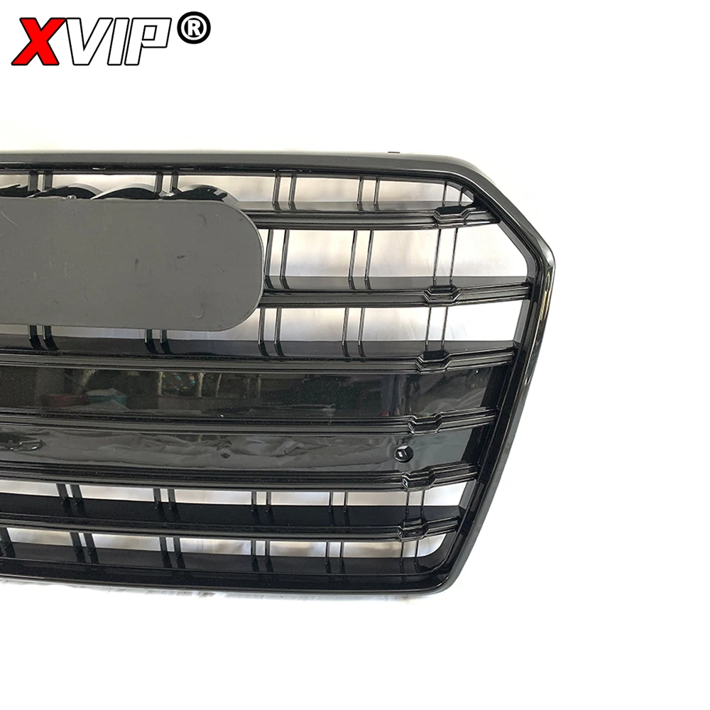 شواء مشعاع أسود لامع XVIP ، شبكة لمعان علوي لأودي A6 S6 C7-من شبك سباق طراز S ، شبكة مصد أمامي
