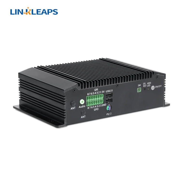 Linkleaps Durable Fanless Embedded Computer with  J1900 2 GbE LAN 6 DB9 RS232 RS485 16 Channels GPIO for Industrial PC