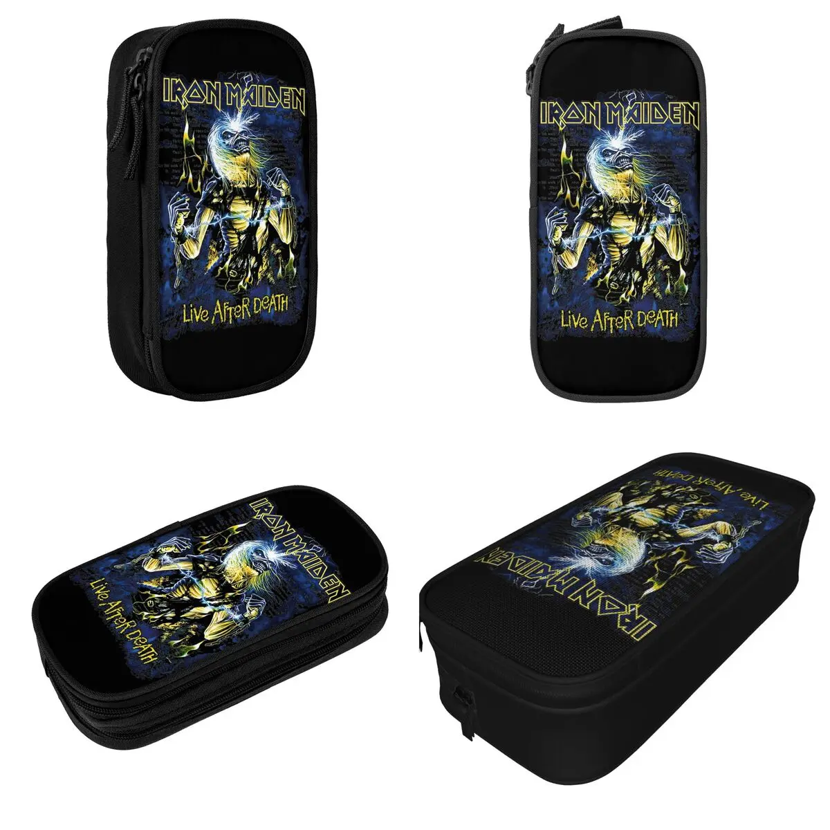 Ironmaiden Rap Pencil Case Fun Heavy Metal Rock Pen Box Bags Student Big Capacity Students School Zipper Pencilcases