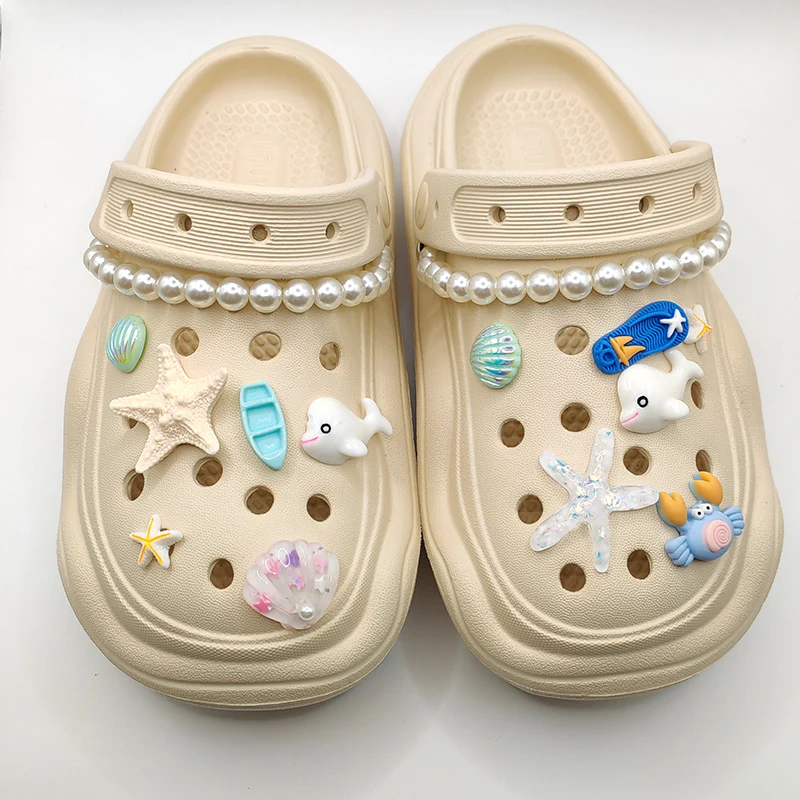 

Pearl Starfish Sea Ship Shoe Charm DIY Shoe Decorations Button Accessories for Bogg Bag Slides Sandals Clogs Kids Gifts