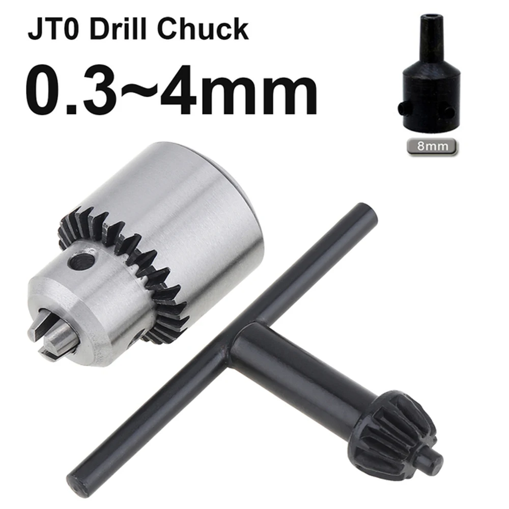 0.3-4mm JTO Drill Collet Chuck with 1/4\'\' Chuck Inner Hole Diameter Hexagon Key Wrench with JT0 Adapter for DIY Electric Drill