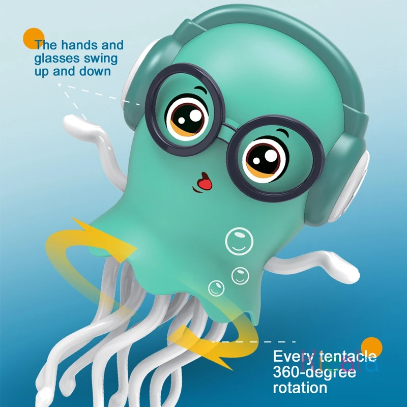 Tańcząca Elektryczna Meduza Zabawka z LED i Muzyką, Akumulatorowa, Raczkująca, Interaktywna, z Czujnikiem Unikania Przeszkód, Zabawki Muzyczne dla Dzieci