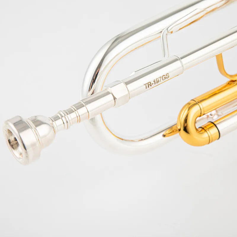 New Arrival Bb Trumpet TR-197GS Silver Plated Trumpet Small Brass Musical Instrument Trompeta Professional High Grade.