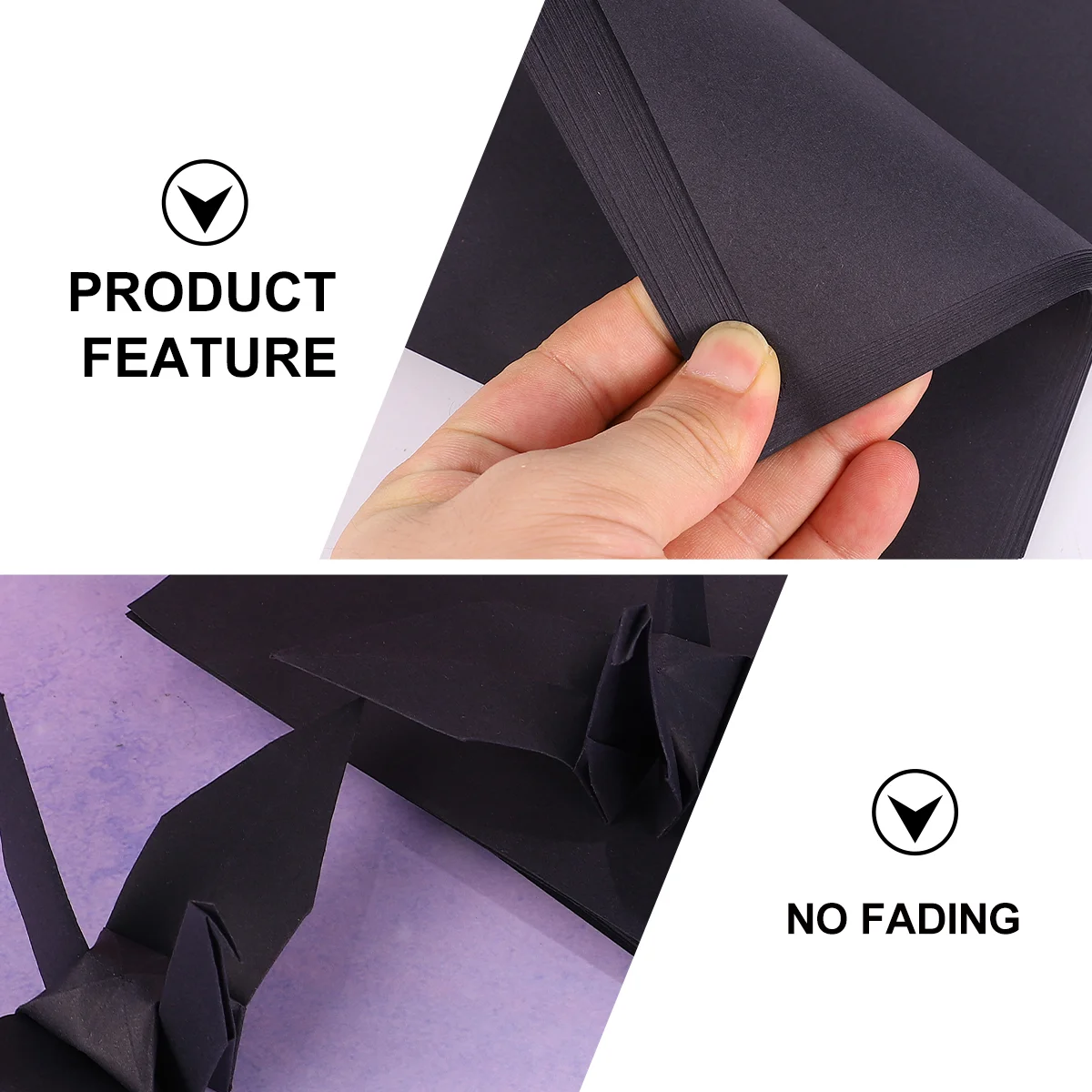 100pcs Black Origami Paper Square Folding Paper DIY Handcraft Paper for Paper Crane Paper Cuts Black Paper