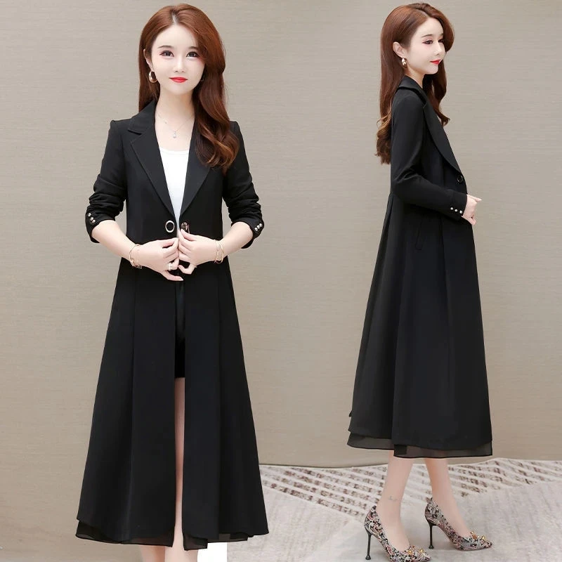 2023 New Fashion Spring Autumn Women Trench Coat Overcoat Casual Female Loose Long Windbreakers Coats Top-grade Outerwear Femme