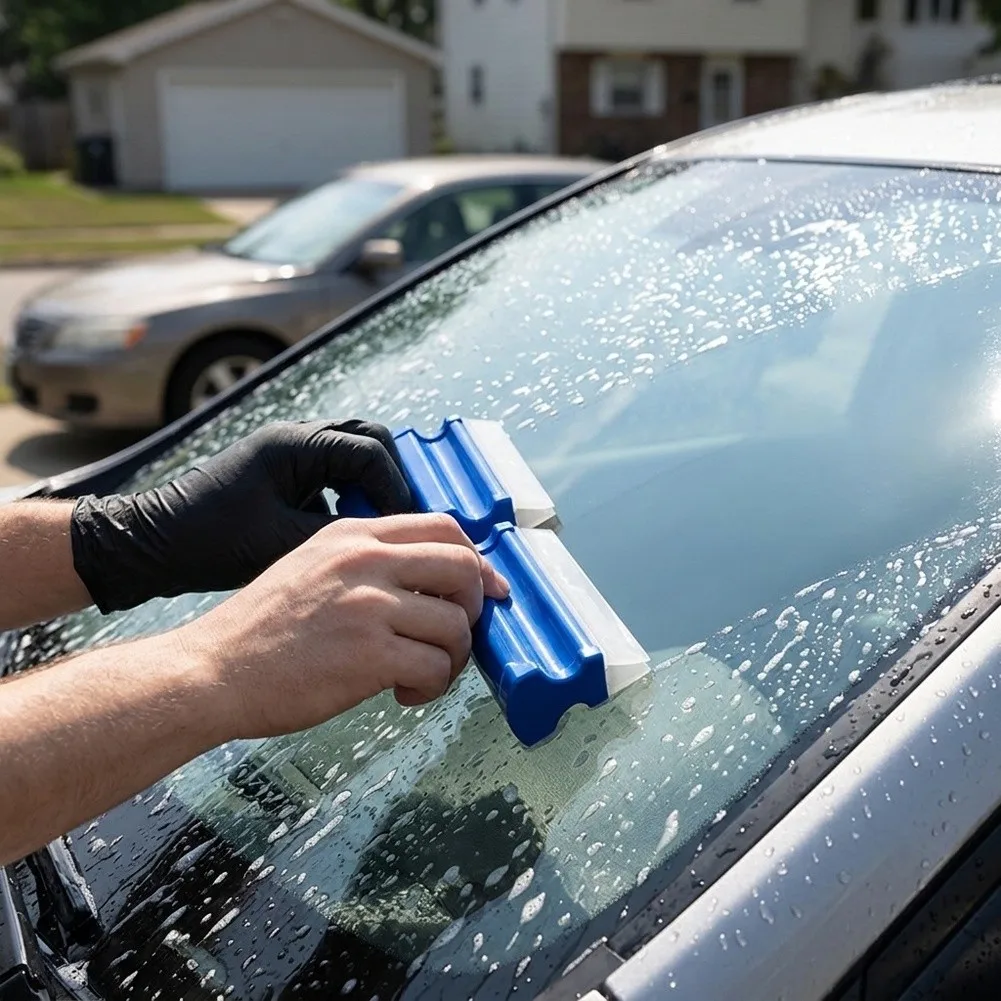 4 pcs 20CM 30CM Blue For Car Scraper Silicone Double Row for For Car Window Cleaning Mirrors Shower Glass Tiles