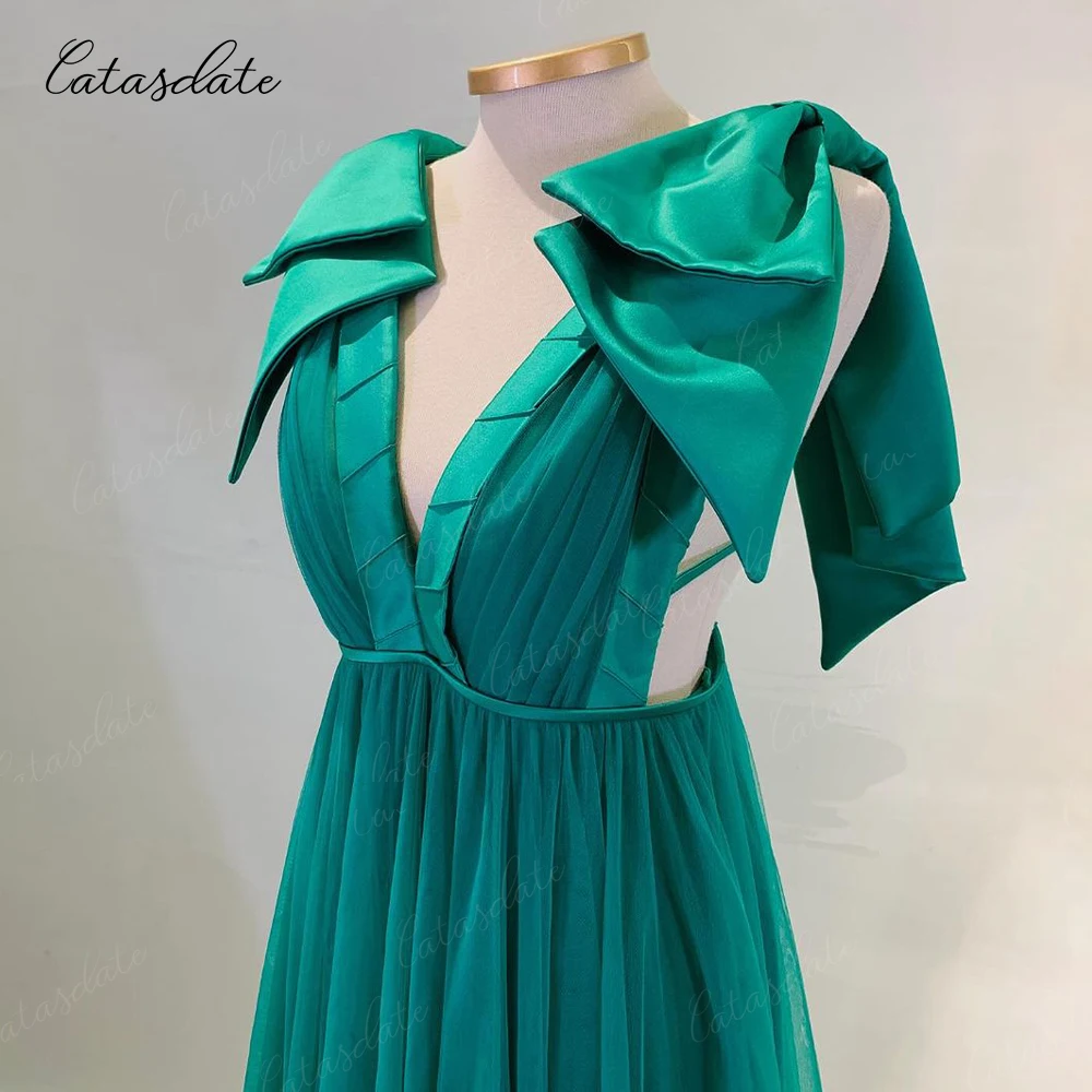 Catasdate Elegant Party Dress Evening Dress for Women Formal Occasion Dress with Bow vestido nova