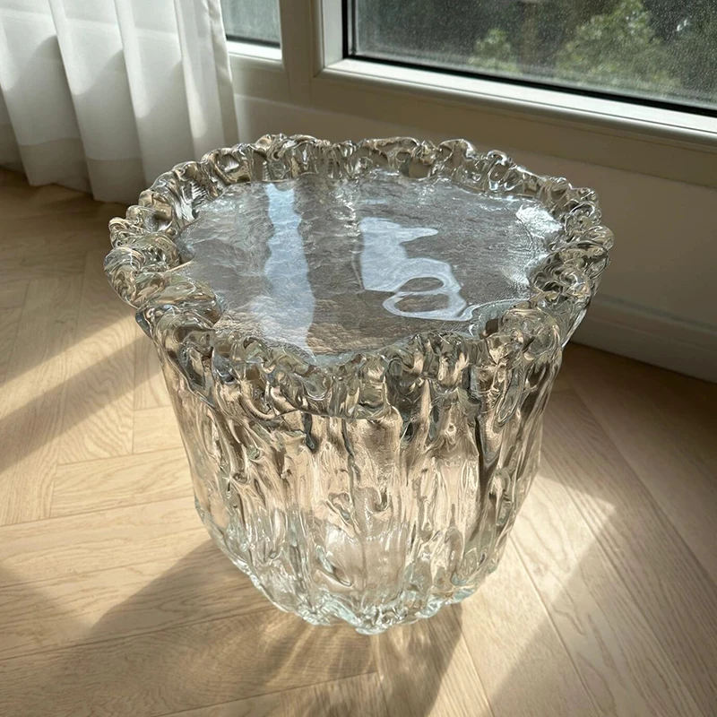 

Современный минималистичный стиль, элитный журнальный столик, дизайнерский креативный светильник особой формы, украшение из смолы, прозрачное стекло на заказ