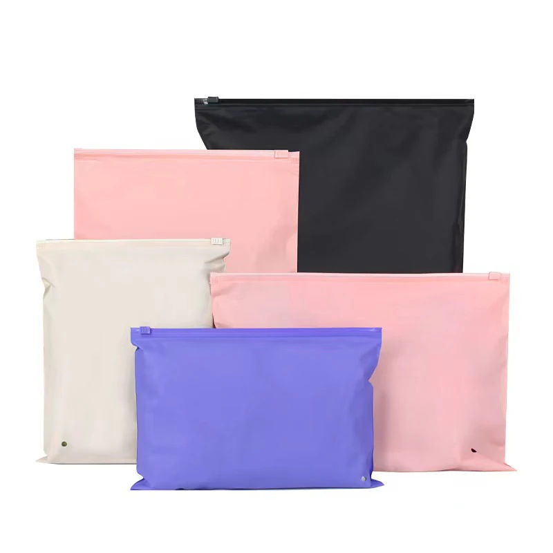 StoBag Custom Frosted Matte Clothes Packaging Zipper Bags Ziplock Color Plastic Sealed Underwear Reusable Pocket Pouches Home