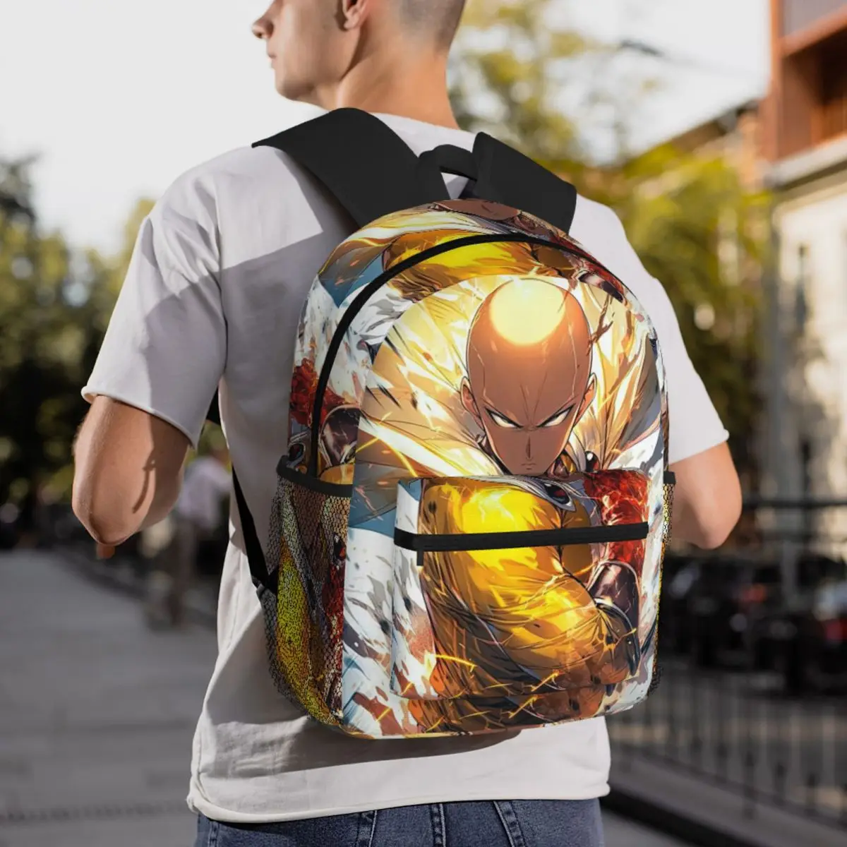 أنيمي واحد لكمة رجل حقيبة ظهر الطالب حقيبة مدرسية المشي لمسافات طويلة السفر Daypack للرجال النساء موضة حقيبة الكتب حقائب الكتف