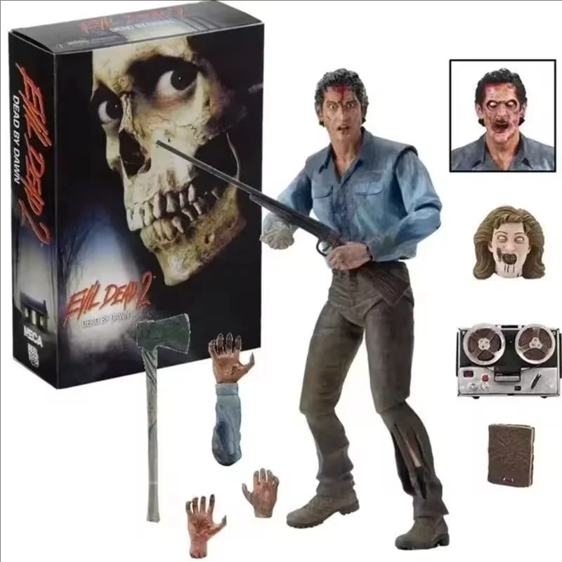 NECA Evil Dead White Variant Box Dead By Dawn Ultimate Ash 7" Action Figure Doll Toys Model Garage Kit Gift