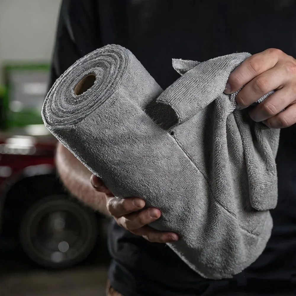 50er-Pack/1 Rolle Verdickte Mikrofasertücher, Hochabsorbierend, Fusselfrei, Wiederverwendbare Tücher für Nass- und Trockenanwendung, Zuhause, Küche, Auto