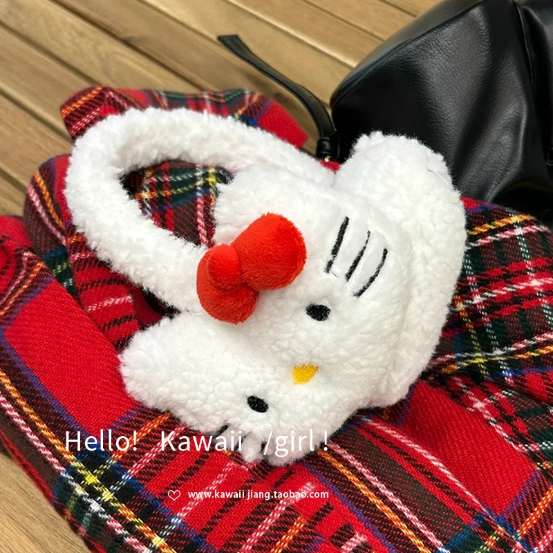 Hello Kitty Plush Earmuff Girl Winter Cartoon Cute Ear Protection Student Cycling Anti Freezing Warmth Thick Ear Muff Girl Gift