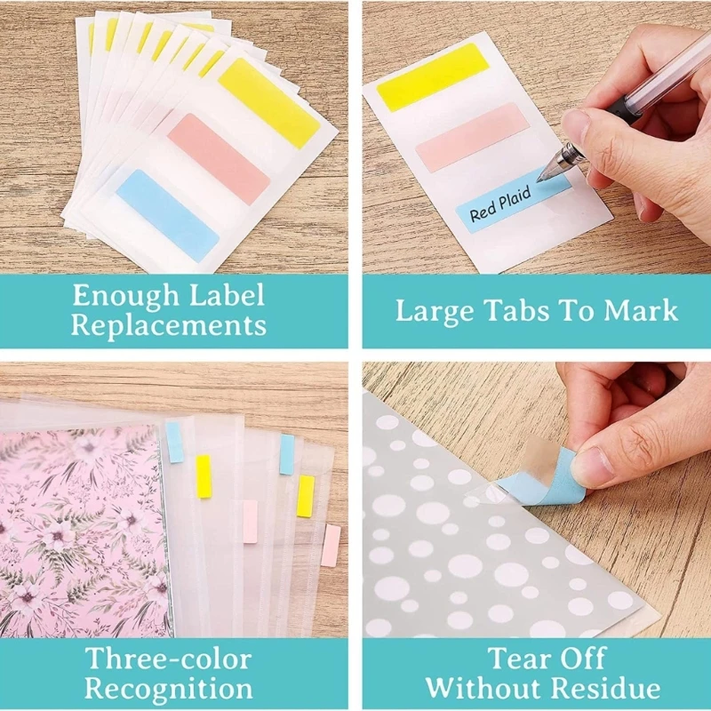 10Pcs Scrapbook Paper Storage Organizers Clear Scrapbook Paper Organizers with Sticky Indexes Tabs Holds Scrapbook Paper