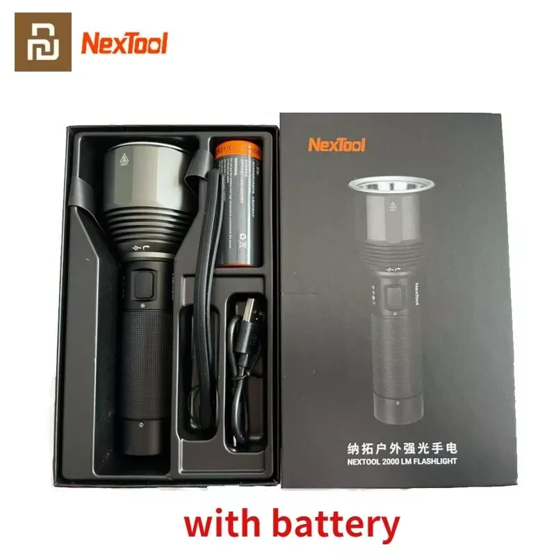 

NexTool 2000 LM Flashlight IPX7 Waterproof Rechargeable 5000mAh LED Light Type-C Quick Charge Seaching Torch for Outdoor