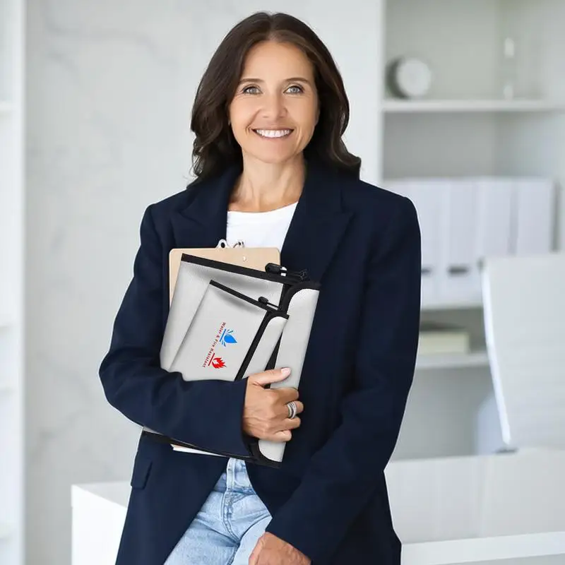 Fireproof Document Bag Waterproof Document Holder With Zipper Cash Holder 2X Envelope Containers For Documents And Valuables