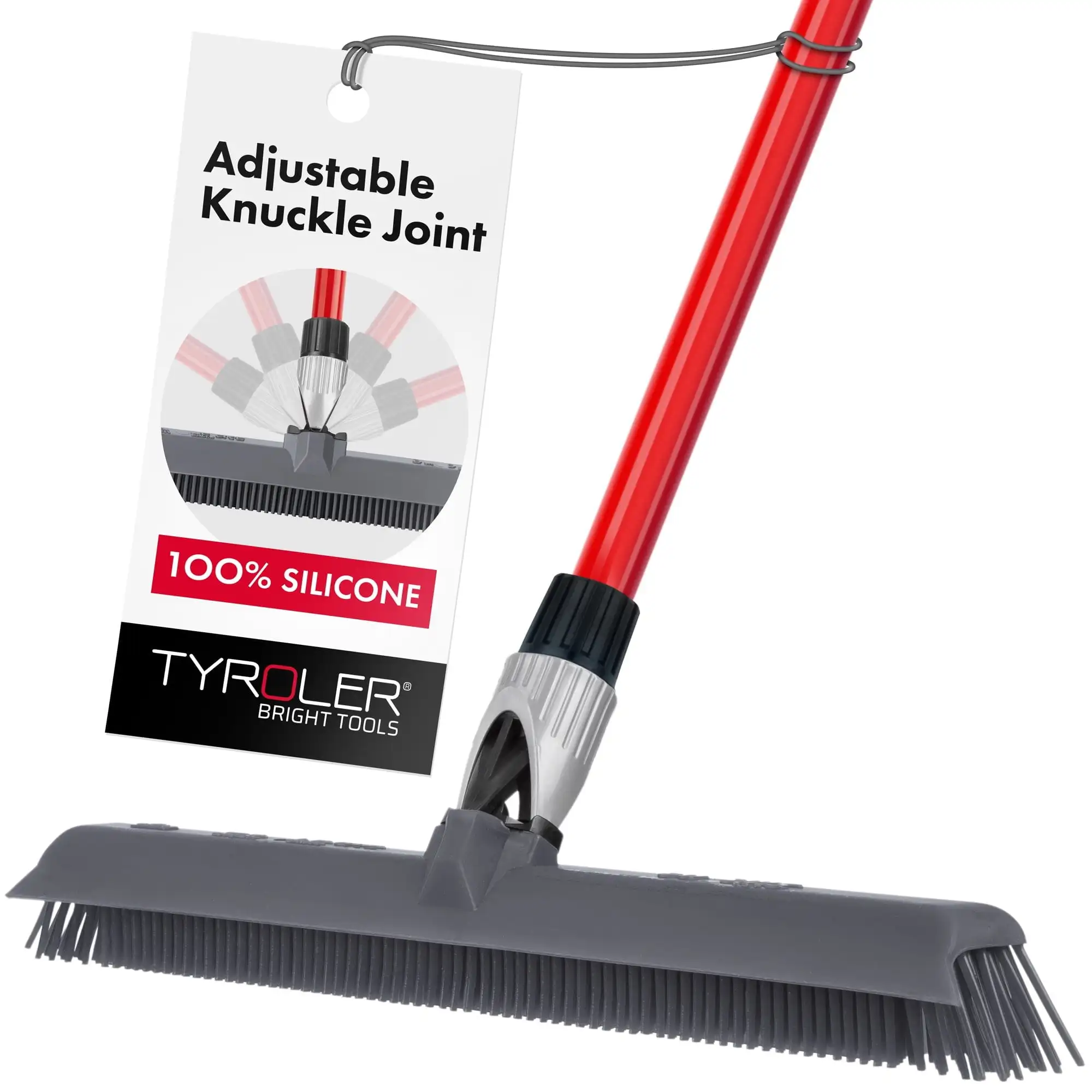 

Силиконовая метла Bright Tools, головка из 100% силикона 15,7 дюйма, антикоррозийная алюминиевая ручка с защитой от ржавчины, 55,1 дюйма, 4 части