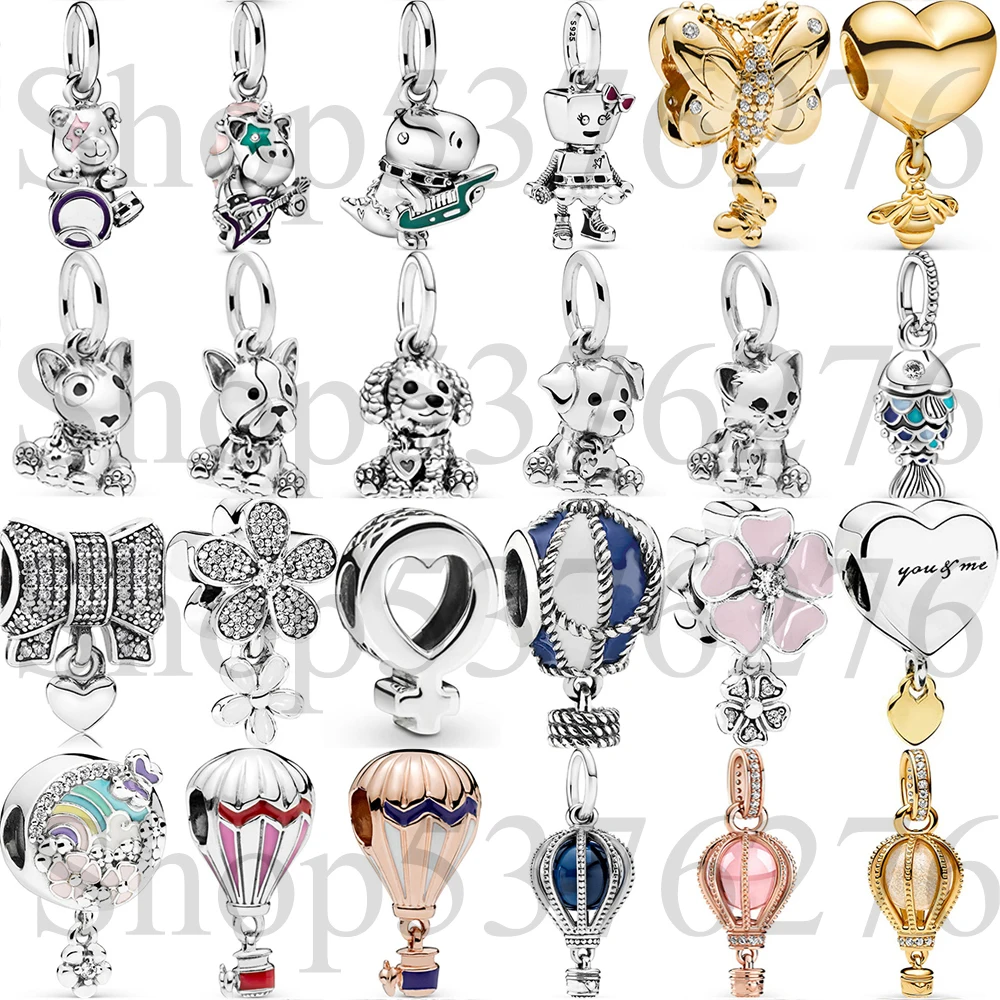 925 Sterling Silver Bead Bulldog Labrador Bull Terrier Puppy Dog Dangle Charm For Fashion Women Bracelet Bangle Gift DIY Jewelry