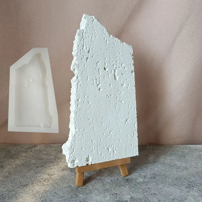 Creative Rock Slab Necklace Stand Plaster Mold DIY Jewelry Display Stand Earring Tray Rectangular Concrete Resin Silicone Mold