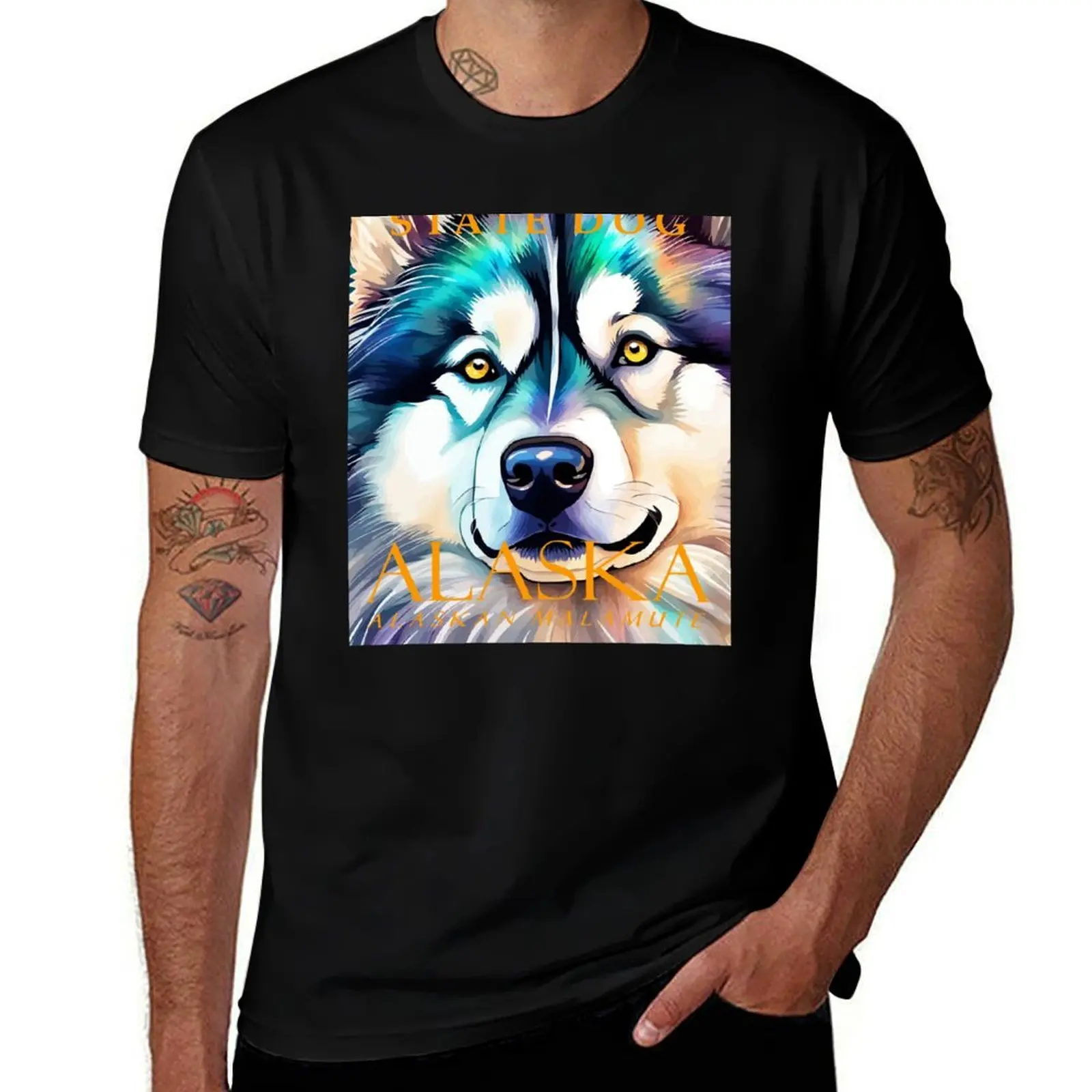 

Футболка с художественным портретом Alaska Territory Dog The Malamute, забавные подарки, милые топы, эстетичная одежда, мужская футболка