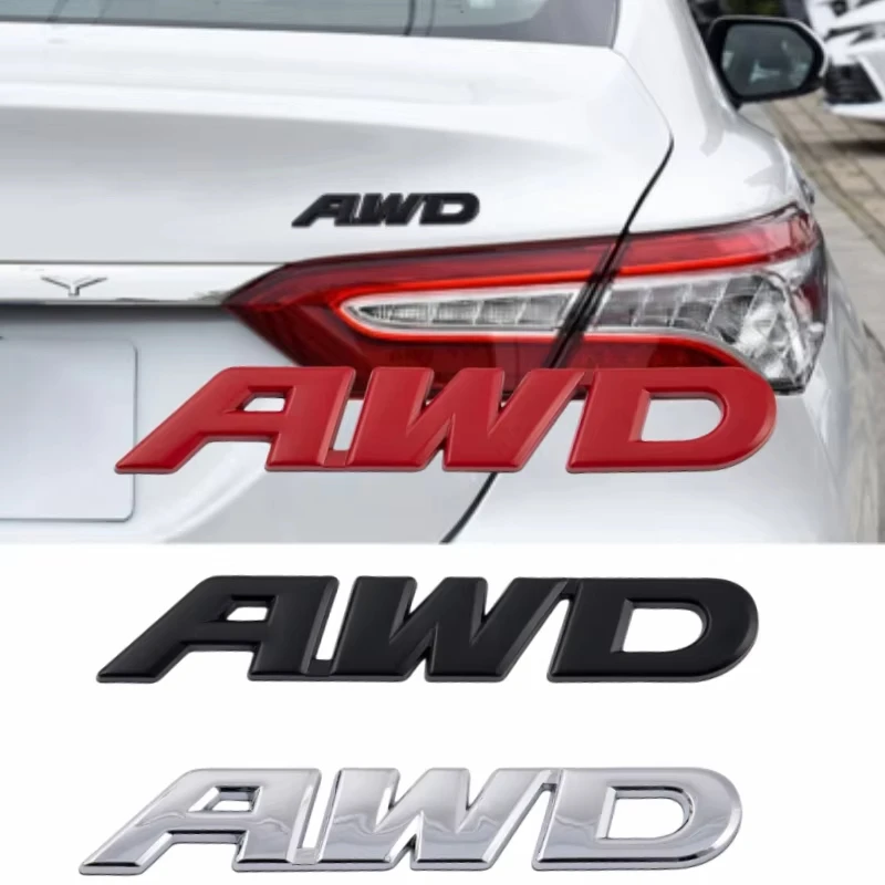 

3D Metal AWD Logo Car Styling Tail Rear Trunk Emblem Badge Decal Sticker For Toyota Subaru Impreza Honda 4X4 Off Road SUV 4WD