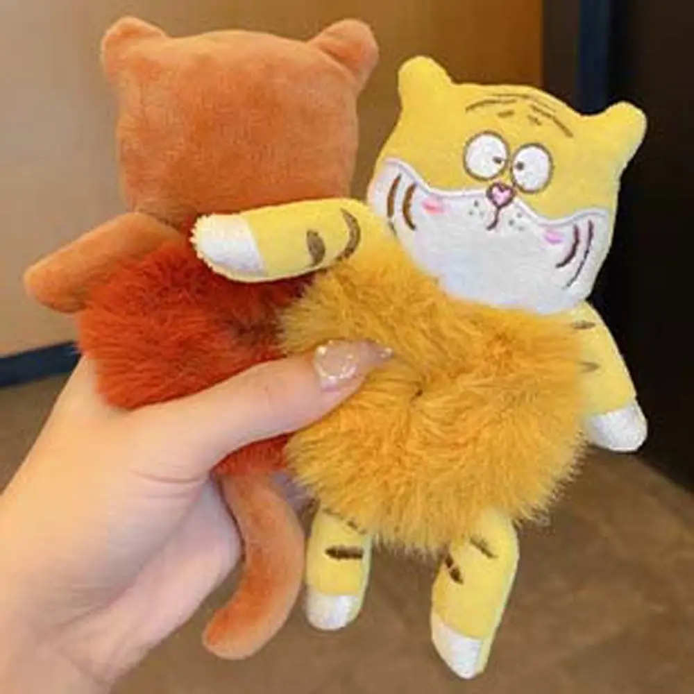 Стирка лица, мультяшный тигр, эластичные резинки для волос, обруч для волос, плюшевая веревка для волос, веревки для волос с тигром, ленты для волос, повязки на голову с тигром, корейский стиль