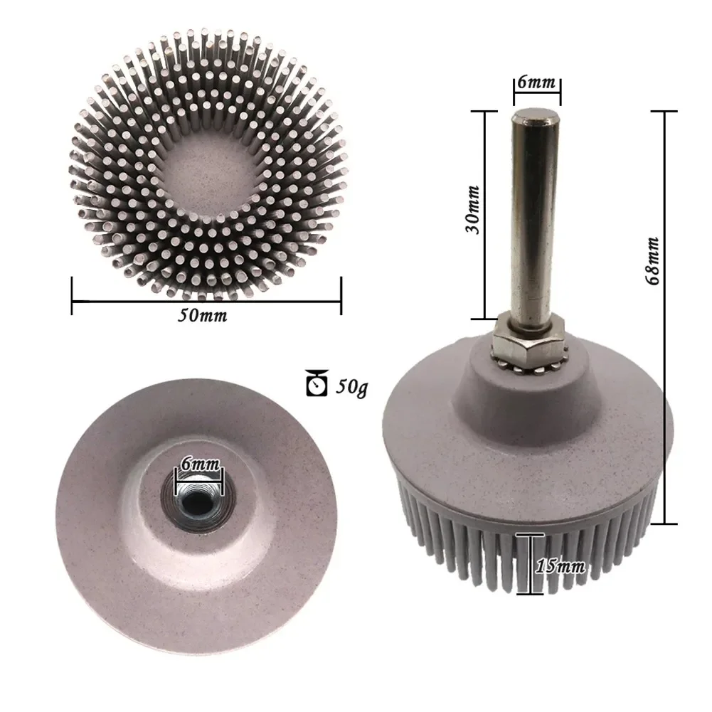 5 Pcs Polishing Brush Deburring Brush Abrasive Brush Set For Metal Aluminum Steel Iron Rubber Bristle Disc With Connecting Rods
