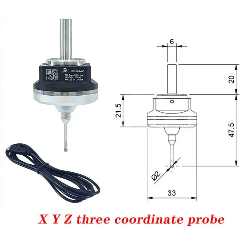 Latest V5 Anti-Roll 3D Touch Edge Finder Finds Center Of The Desktop CNC Probe Compatible With Mach3 And Grbl