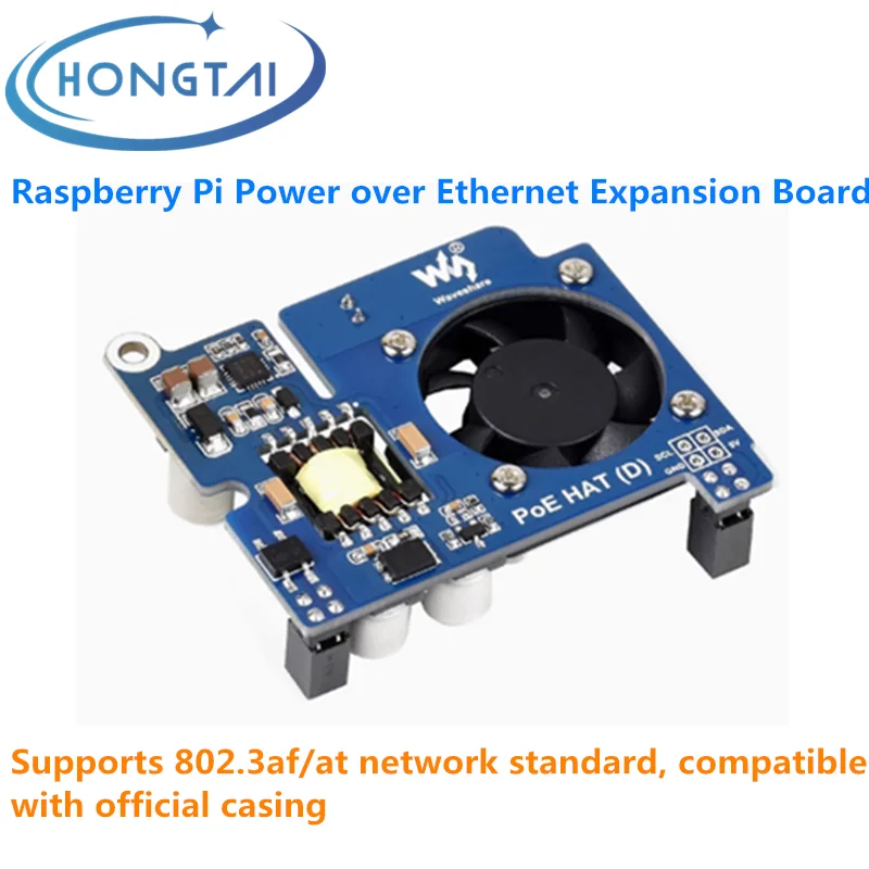 

Raspberry Pi 3B+/4B PoE Power over Ethernet expansion board Cooling fan Can be paired with official casing Free Shipping