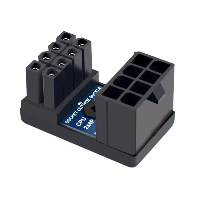 Conector hembra ATX de 8 pines y 180 grados, adaptador de 6 pines y 8 pines para tarjeta de vídeo, conector de alimentación de CPU, accesorios de chasis de ordenador y PC