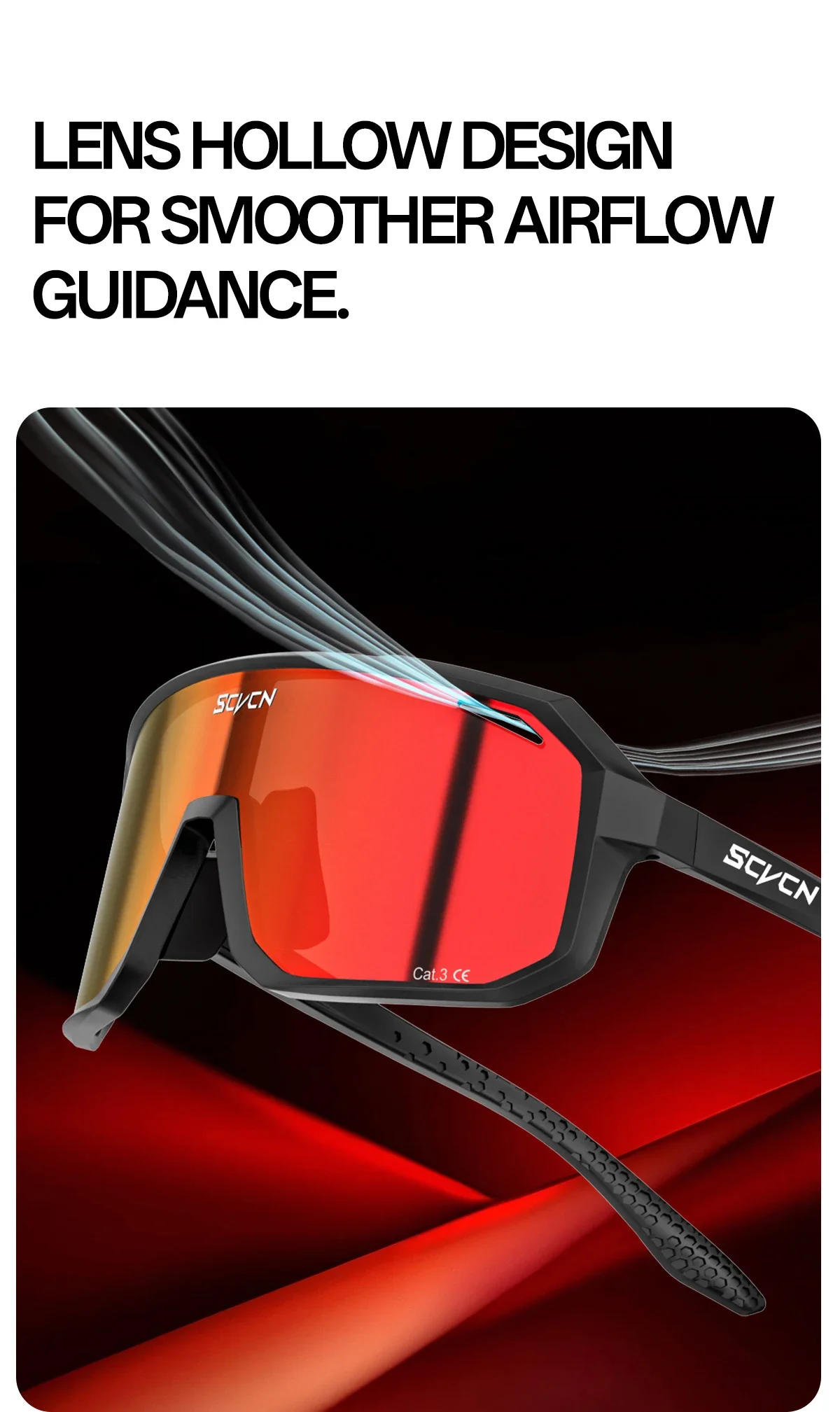 SCVCN Herren Outdoor Photochrome Radsportbrille MTB Fahrrad UV400 Schutzbrille Damen Fahrrad Sport Wandern Eyewear Pickleball – Detail 5
