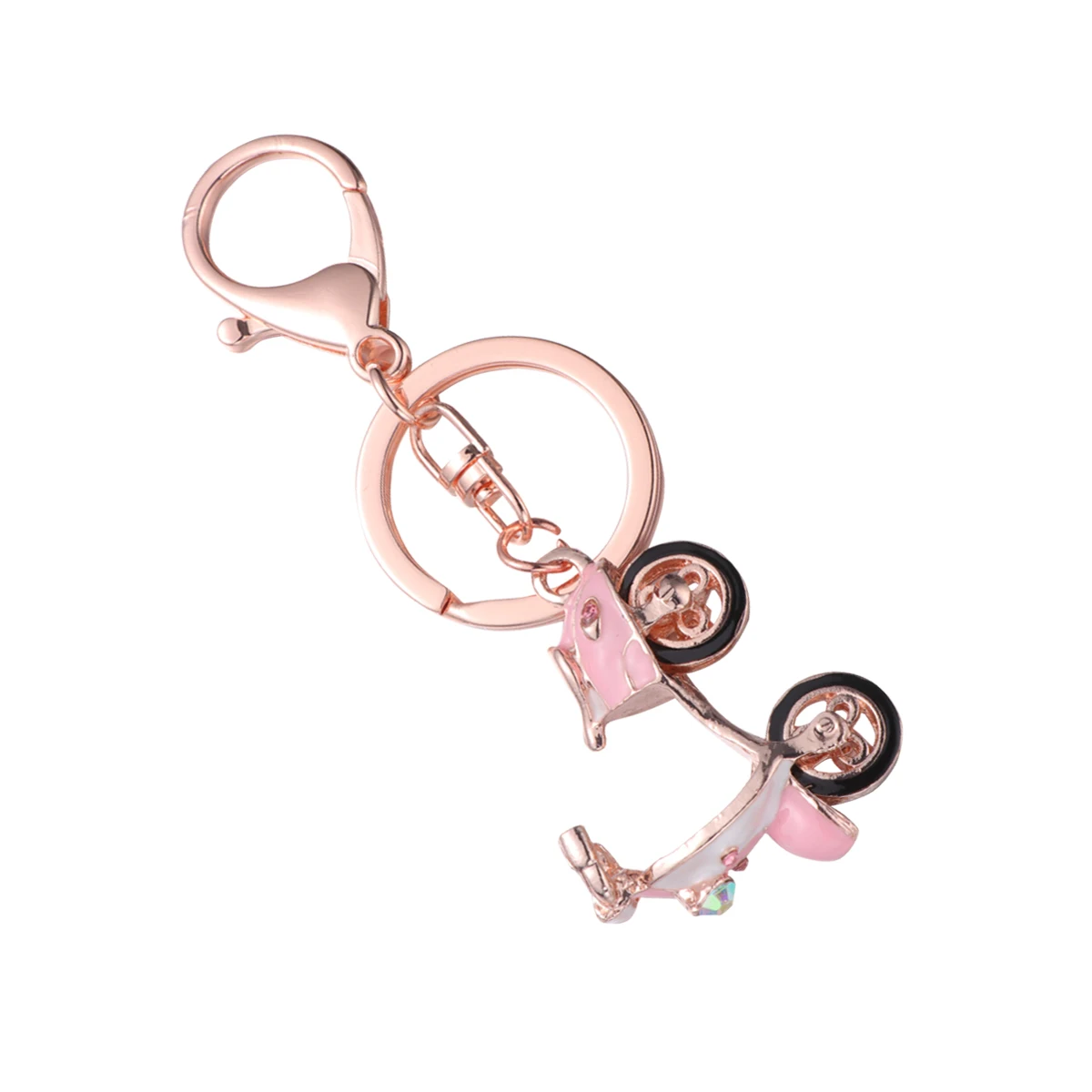 

Creative Keychains Rhinestone Car Design Durable Metal Key Rings Holder For Bag Decor Gift Ornaments