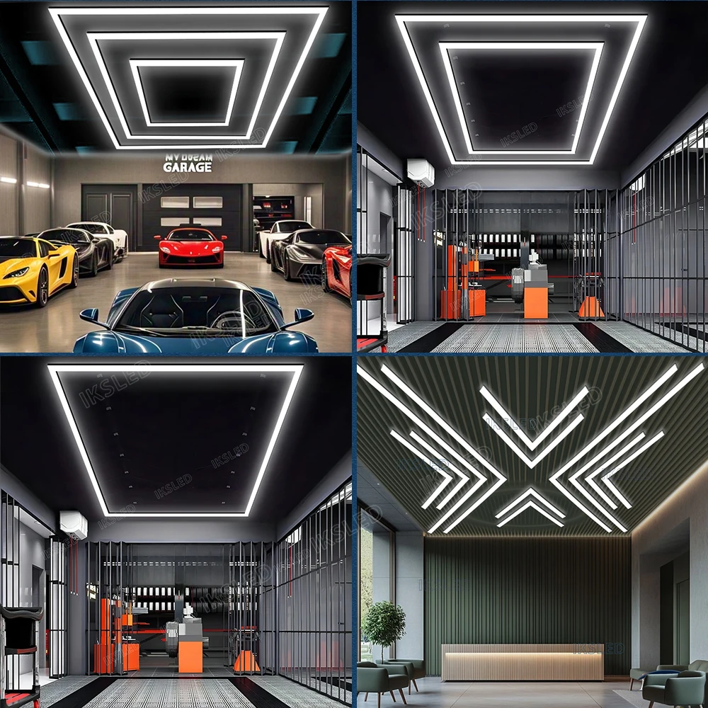 6500k Natural Light Lighting Hexagon Barbershop Garage LED Ceiling Light 110-220V Car Beauty Detail Workshop Honeycomb Tube Lamp