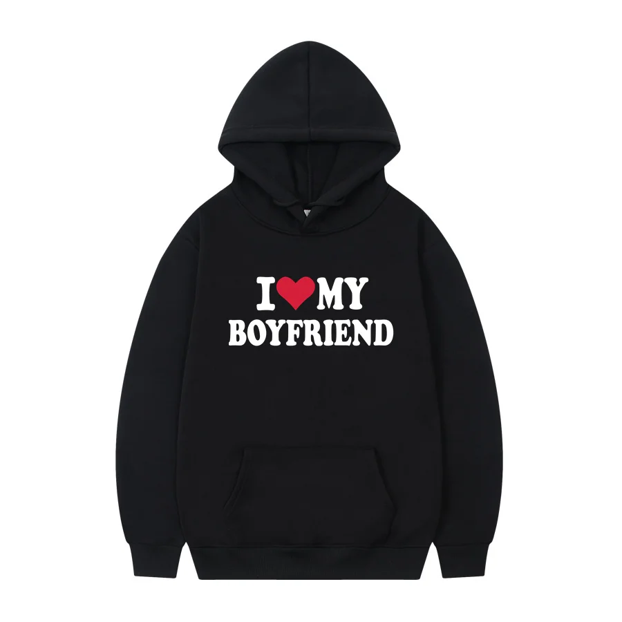 

I Love My Boyfriend Printing Popula Women Hoodies Sweatshirt Gothic Winter Pullover Fashion Long Sleeve Men/Women Hoody