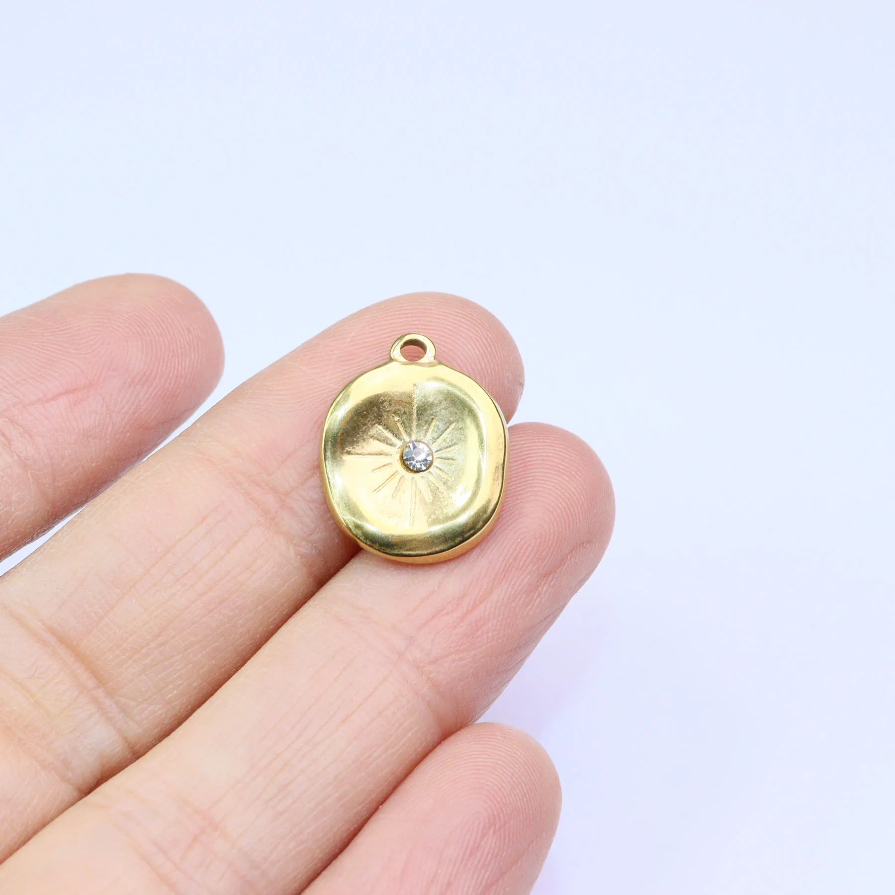 5pcs  Stainless Steel Rhinestones Star Fashion Jewelry Charms Pendant DIY Handcraft Vacuum Plate Waterproof Antiallergic