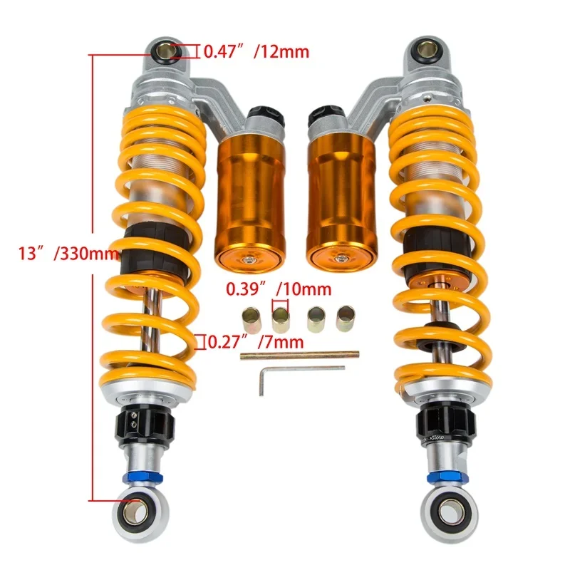 

Motorcycle 310/330/350mm Universal Rear Air Shock Absorbers Suspension For Honda Yamaha Suzuki Falling Protection Accessories