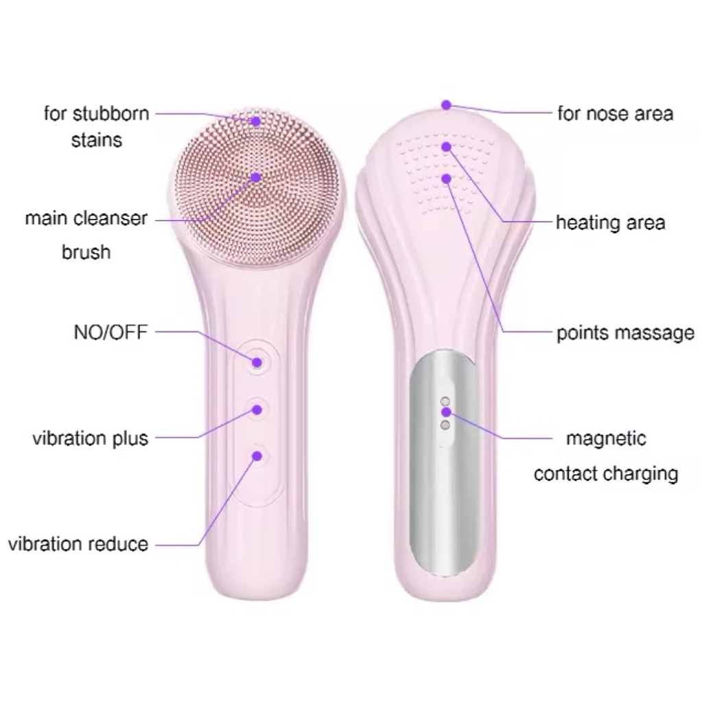 Sonic Silikon-Gesichtsreinigungsbürste, wiederaufladbar, Vibration, Tiefenreinigung, wasserdichtes Hautpflege-Werkzeug für Männer und Frauen, Geschenk