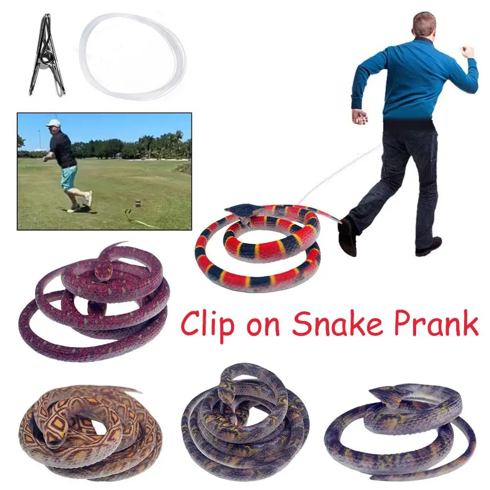 70cm Fake Large Rubber Snake With Line Simulation Prank Toy Realistic Lifelike Scare Prank Gag Gift Joke Toys For Kids