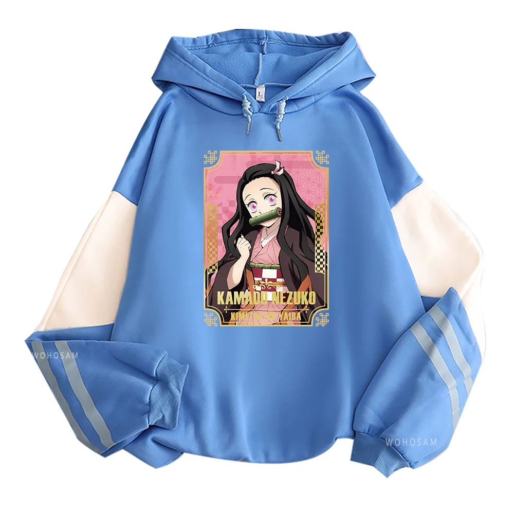 Kamado Nezuko Demon Slayer Hoodies Man Women Kawaii Printed Cartoon Plus Size Autumn Winter Warm Street Hoody Sweatshirts