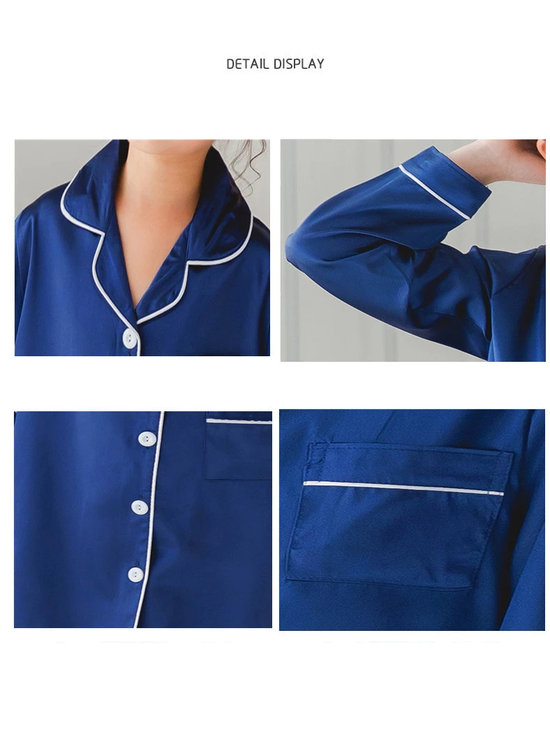 1 مجموعة الربيع مجموعة ملابس الأطفال تقليد الحرير الصبي ملابس خاصة بأكمام طويلة السراويل ملابس بيجامات للأطفال مجموعة طفل الفتيات منامة #6