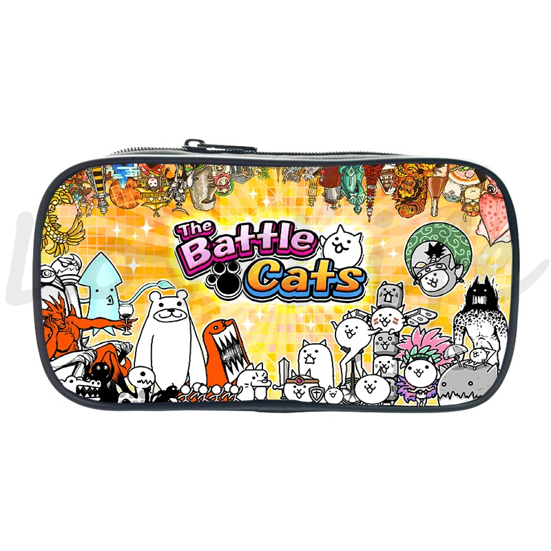 Cartoon Game The Battle Cats Pencil Case Cosmetic Cases Boys Girls Pencil Bag School Stationery Bag Pencil Box Children Pen Bag