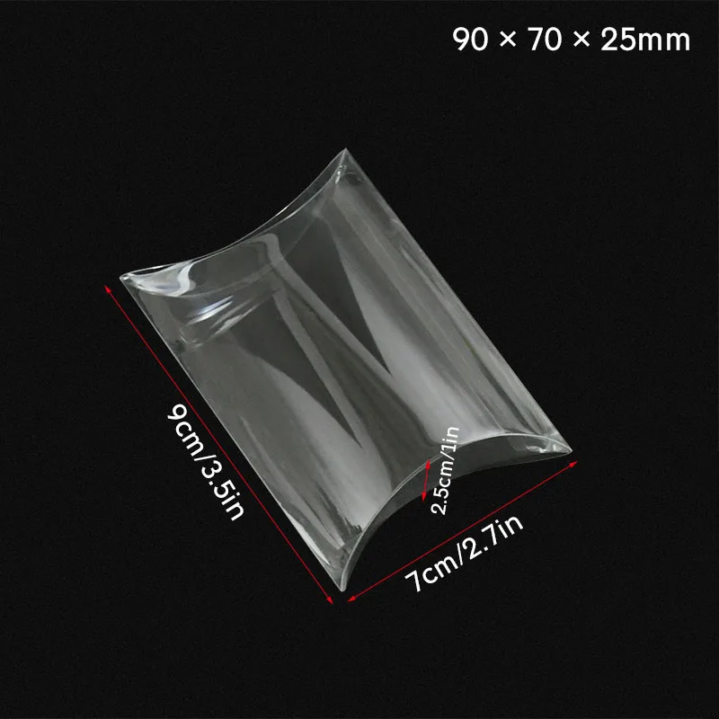 10Pcs Clear PVC Packing Box, Pillow Shape Gift Packaging