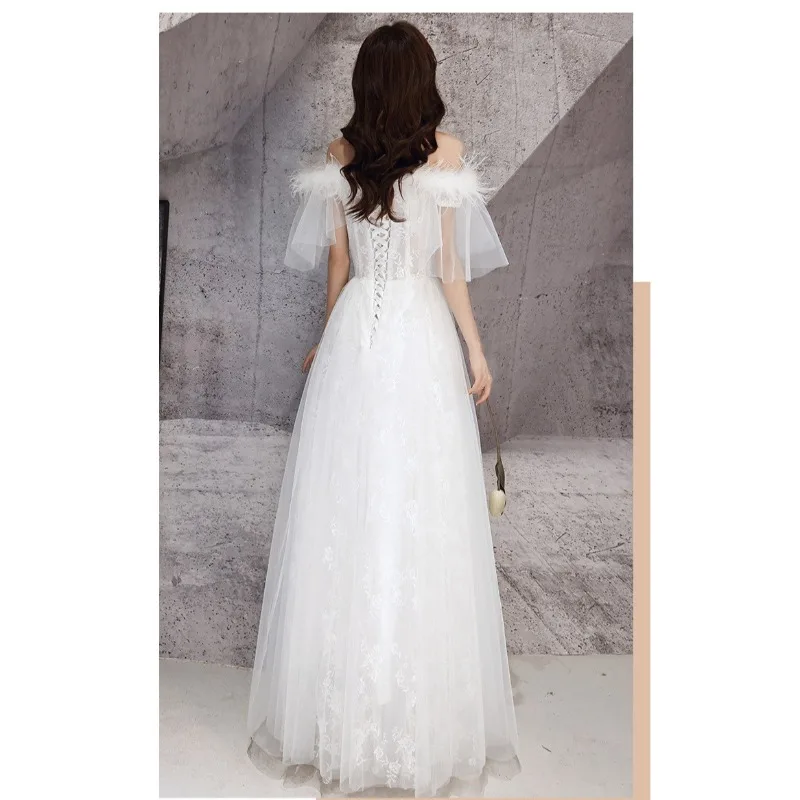 2026 Nuovo abito da sera bianco estivo da donna, compleanno monospalla alla moda da donna dimagrante, abito da banchetto per ospiti di celebrità