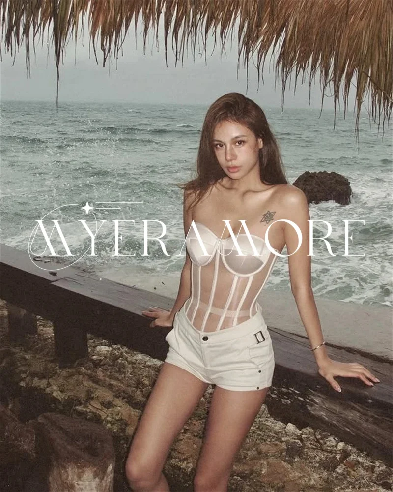 

Сексуальное атласное корректирующее белье в форме сердца для женщин, без бретелек, с открытой спиной, прозрачное клубное вечернее платье на шнуровке сзади, 2025 г., по индивидуальному заказу