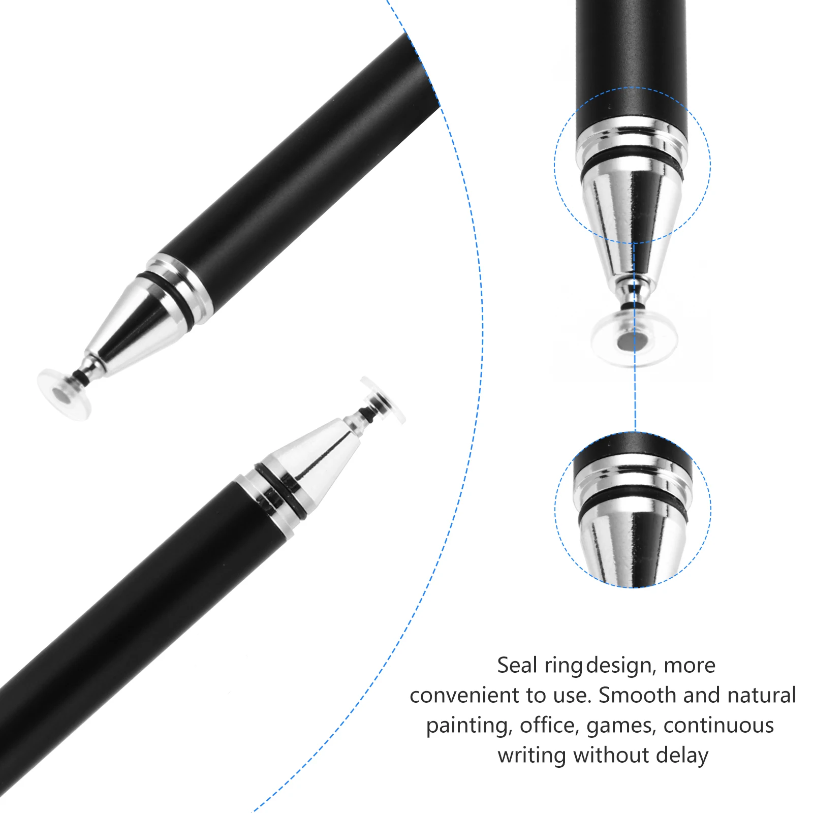 

Universal Digital Stylus Pen for Apple & Huawei - Precise Disc Tip Capacitive Pen for iPad & Tablets, Ideal for Drawing & Office