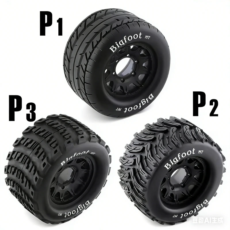 Hoge grip slijtvaste 1/10 RC monsterbanden 12/14mm universele pasvorm vervangbaar voor off-road RC model auto reserveonderdeel 4 stuks/set