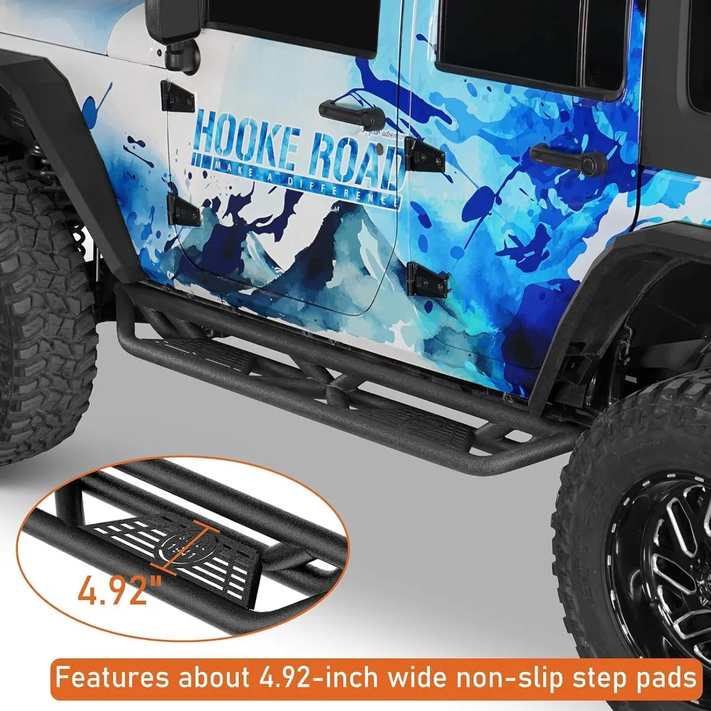 Wrangler JK Drop Side Steps Nerf Bars Running Boards Compatible with Jeep Wrangler JK Unlimited 4 Doors 2007-2018