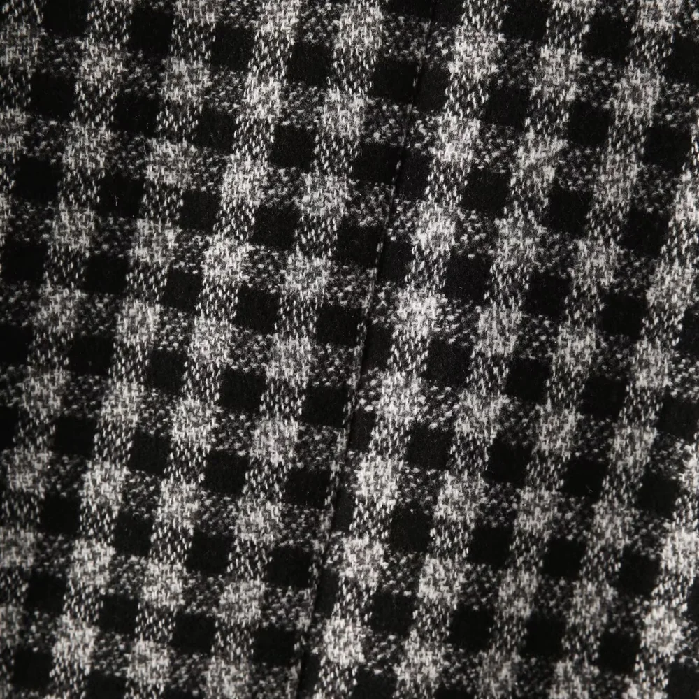 PB&ZA Damen-Oberteil mit locker sitzendem Kragen, Knopftaschen und karierter Herbst- und Wintermode-Anzugjacke