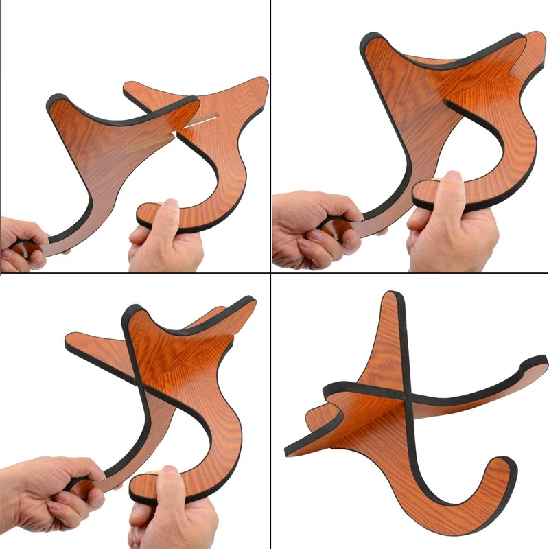 2Pack Ukulele Stand,Portable Wooden Ukulele Stand,Wooden X-Frame Stand With Soft Edge For Ukulele,Mandolins And Violins