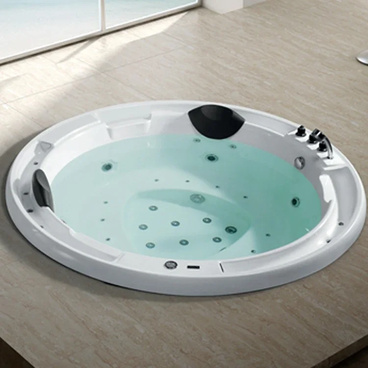 &c Modern Design Large Circular  Massage Adult Acrylic Bathtub Drop-in Installation for Hotel Use